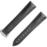 Cinturino a due pezzi - Cinturino in pelle nera con fibbia déployante per lo Speedmaster Moonwatch - 032CUZ014116