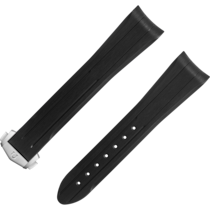 Bracelet deux pièces - Bracelet Speedmaster Moonwatch en caoutchouc noir avec boucle déployante - 032Z017245