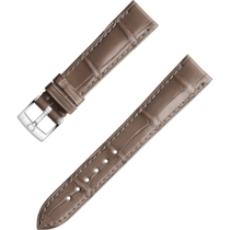 Two-piece strap - Taupe brown alligator leather strap with pin buckle - 032CUZ004800