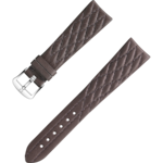 Two-piece strap - Taupe brown leather strap with pin buckle - 032CUZ011294