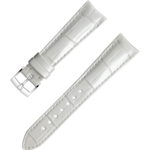 Bracelete de duas peças - Bracelete branca em pele de crocodilo com fivela de pino - 032CUZ003887