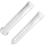 Pulsera de dos piezas - Pulsera de piel de aligátor blanca con cierre desplegable - 9800.03.17