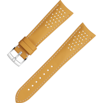Two-piece strap - Yellow leather strap with pin buckle - 032CUZ010014