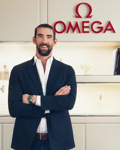 Michael Phelps Visits OMEGA In Paris
