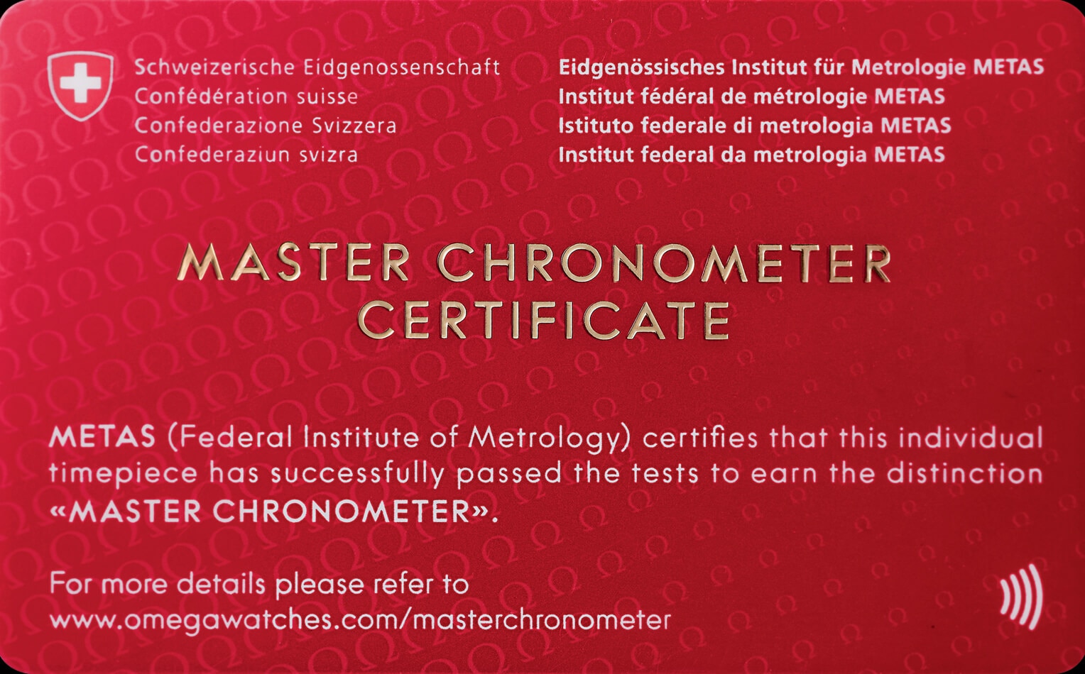 omega chronometer certificate